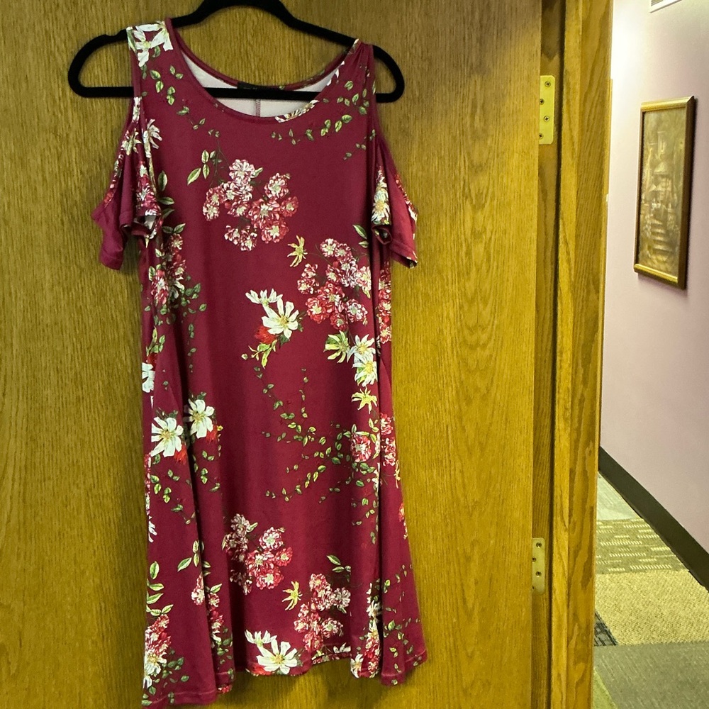 Floral Cold Shoulder Dress